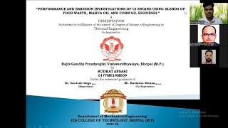 M.Tech Thesis Presentation Online | RGPV Bhopal | IES College Bhopal |