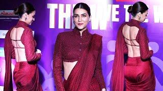 Kriti Sanon Slays in Backless Maroon Saree at an Event