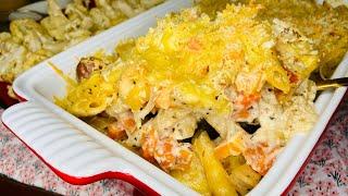 Japanese Gratin: Casserole w/ Chicken, Potatoes, Penne & Homemade White Sauce