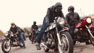 ACE CAFE LONDON MOTORCYCLES The BRIT PACK are BACK & Riding BRITISH BIKES Triumph NORTON Triton BSA