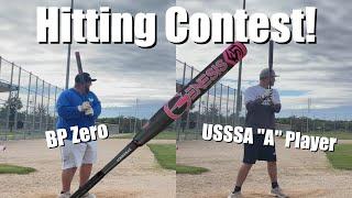 Challenging an A player in a hitting contest with the HB Exclusive Louisville Slugger BCA Genesis!