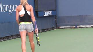 Eugenie Bouchard Practice at the 2014 Us Open (2)