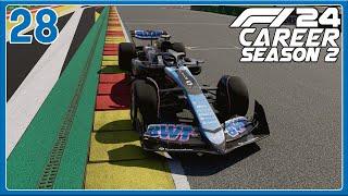 F1 2024 Driver Career Mode Part 28: SLIPPING AND SLIDING IN THE RAIn | Belgian GP (Season 2)