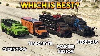 GTA 5 ONLINE : CHERNOBOG VS TERRORBYTE VS CERBERUS VS POUNDER CUSTOM (WHICH IS BEST?)