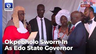 Moment Monday Okpebholo Was Sworn-In As Edo State Governor