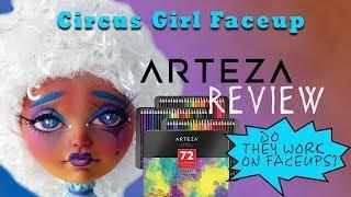 Arteza Water Color Review and OOAK Monster High Circus Girl Faceup Repaint by Skeriosities