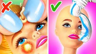 #barbie mama need this ‍️   Stitch those hairs and Dye her hair with candies  #crafts #makeover