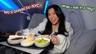 LET'S TRAVEL TO NYC!! What I Eat In A Day! Vlogmas Day 12