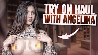 [4K] TRY ON HAUL   SHOPPING WITH ANGELINA 2024 | Transparent Try on Haul | Transparent Clothes