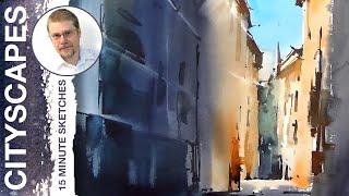 #120 All Roads Lead to Rome: Narrow Italian Street Sketching (Watercolor Cityscape Tutorial)