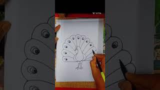 How to draw Peacock!! Easy peacock drawing step by step