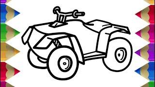 How to Draw ATV Step by Step Easy Guide Tutorial | Draw Sketch Doodle -ALL TERRAIN VEHICLE | SCOOTER