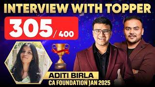 CA Foundation Jan 25 Topper Interview | Ft Aditi Birla | Scored - 305 / 400 | Indresh Gandhi