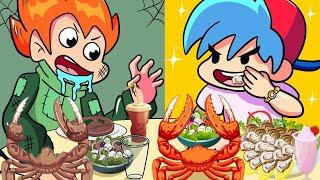 RICH VS BROKE FOOD CHALLENGE MUKBANG - Friday Night Funkin' Animation Mukbang