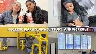 Vlog: College Diaries | GRWM + Workout + Study