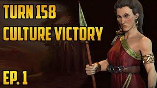 Ep. 1 Turn 158 Culture Victory - Civ 6 Gathering Storm Let's Play