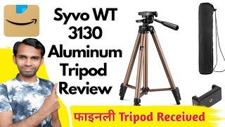 Syvo WT 3130 Aluminum Tripod (133CM), Universal Lightweight Tripod with Mobile Phone Holder Mount