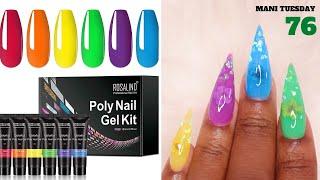 POLYGEL NAIL TUTORIAL FOR BEGINNERS | NEON STILETTO POLYGEL NAIL SET | ROSALIND NEON POLYGEL KIT