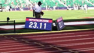 Heptathlon 200m: 2021 U.S. Olympic T&F Trials-Heat 1- Taliyah Brooks 23.1,  Williams, Bougard, Marsh