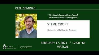 "The Breakthrough Listen Search for Extraterrestrial Intelligence" Steve Croft