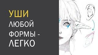 Уши по технике "УЕО" - техника рисования для новичков!