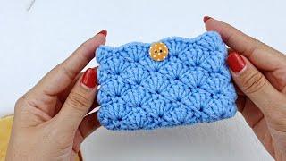 Easy Crochet Small Purse Crochet Cardholder Pouch | ViVi Berry DIY