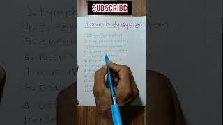 Human body systems name | all human body systems