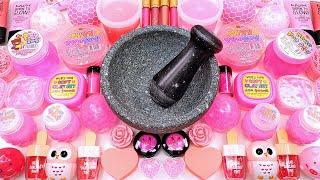 How to make Rainbow Pink Slime with Orbeez Makeup Cosmetics Satisfying Video Mixing Random Things