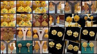 Gold Earrings designs/ Gold Earrings designs 2024 /Gold studs designs for daily use/gold jhumka