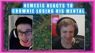 Nemesis Reacts to CROWNIE LOSING His MENTAL on Stream 