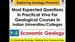 Important Questions for Practical Viva in Economic and Ore  Geology  | Exploring Geology| JP Singh