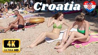 CROATIA Beach Walk, MAKARSKA, the Gem of the Riviera 4K Walking Tour with Bikini Beach Walk