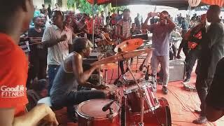 Paakow drummer and Gospel veteran Yaw Sarpong with the sankofa Band funeral Jam.Raw sound🫶#band