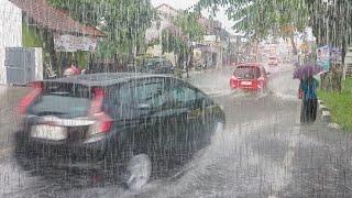 Super Heavy Rain Indihiang Indonesian Village Cold Walks Amid Heavy Rain Sleeping Faster With ASMR