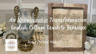 An UNBELIEVABLE Transformation of a Thrifted Vase and a Inspired Relief Using IOD Products