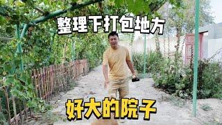 定的新疆特产185核桃还没晒干，找了个打包的地方先整理下，好大的院子 #院子的梦想 #小院时光