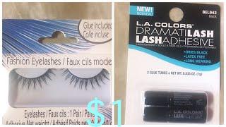 How I Apply: My $1 Lashes +Glue From Dollar Tree!!!!