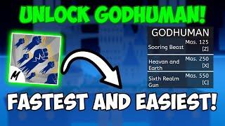 The *FASTEST* And EASIEST Way to Unlock GODHUMAN In BLOX FRUITS! (ROBLOX)