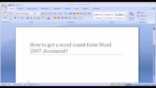 How to get a word count from Microsoft Word 2007 - 2010 Document