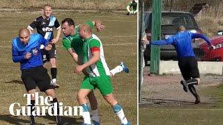 Bulgarian football match abandoned as referee chased off pitch