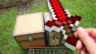 Minecraft in Real Life MOVIE POV HOW TO CRAFT FIRE SWORD Realistic Minecraft Survival 創世神第一人稱真人版