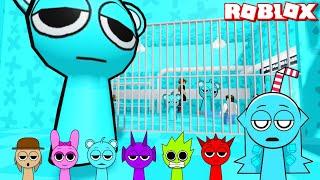 Sprunki Aqua Played Sprunki Sky Prison Run Obby in ROBLOX  | Incredibox Sprunki