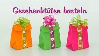 basteln mit Papier: Papiertüten / Geschenktüten falten, DIY