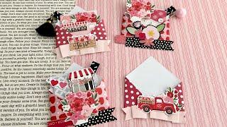  DIY Cute Mini Envelopes | Make A Heap in No Time | Valentine Theme Embellishment ️ QUICK MAKE