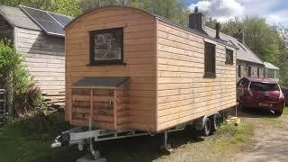 Tiny house shepherds hut - Tour 2023 - Off grid solar, external shower, compost toilet, box bed