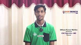 "Uttham Kumar Mehtha's Success Story: From ITI to CNC Operator at MEI Chennai" | JPN