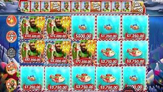 BIG BASS CHRISTMAS BASH 10X MULTIPLIER 5 FISHERMEN INSANE WIN BONUS BUY ONLINE CASINO SLOT