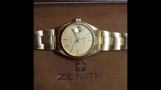 c1971 Zenith Captain Automatic 18k Gold men's vintage watch - a very rare and limited model.