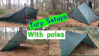 Tarp setups with Walking poles/Tarp camping/Wild camping