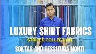 Luxury Giza Cotton Striped Shirt Fabrics for Men | Soktas & Tessitura Monti | The Libas Store